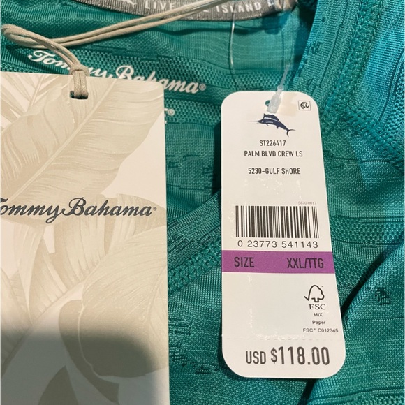 NWT TOMMY BAHAMA Palm Boulevard IslandZoneÂ® Long-Sleeve Crew - Picture 5 of 5